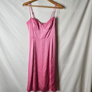 Aritzia Wilfred Glaze Satin‎ Bustier Midi Dress sz 8